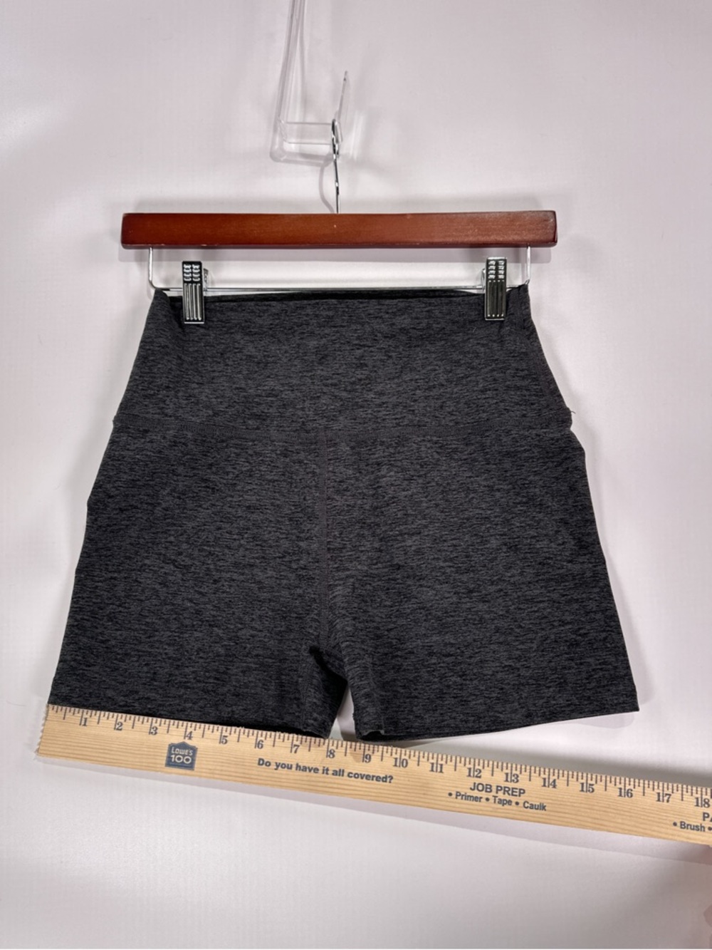 Beyond Yoga Keep Pace Biker Shorts High Waisted 5" Spacedye Charcoal Heather M - Picture 10 of 10